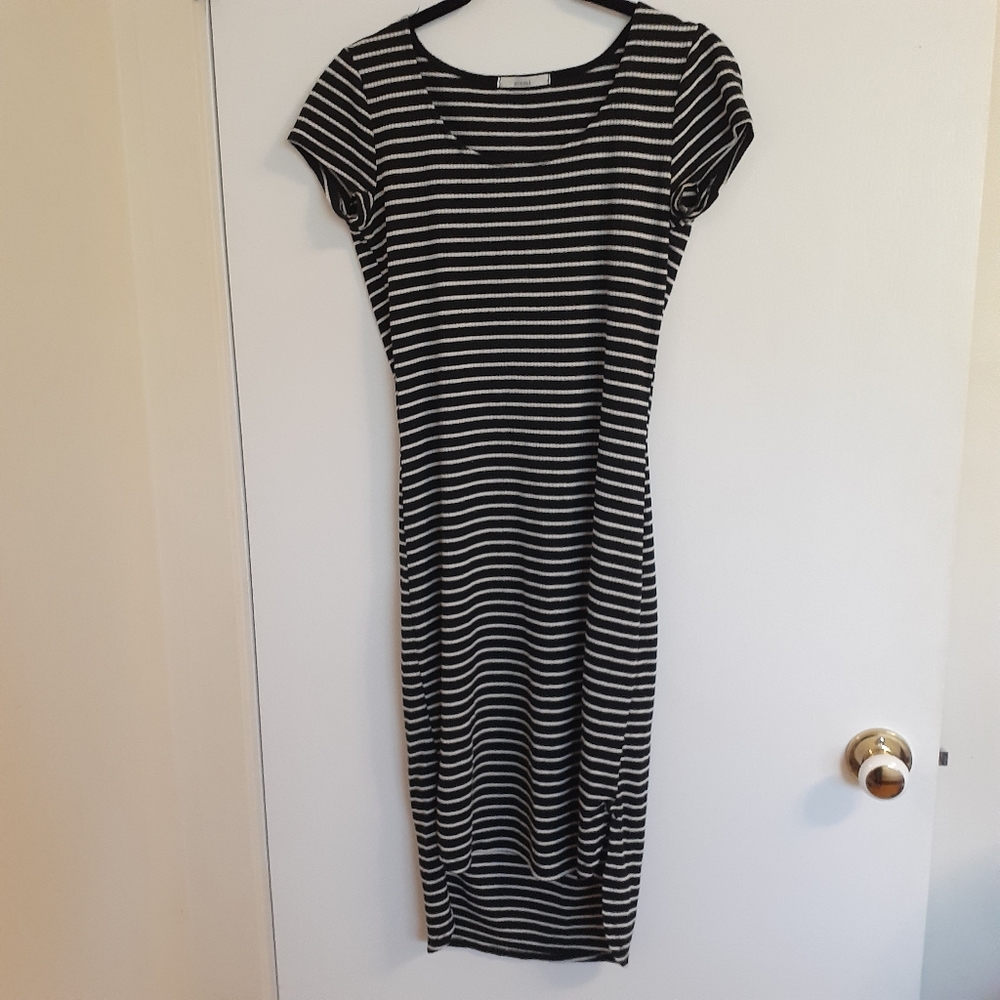 ❤ Acemi Striped Blue White Midi Dress